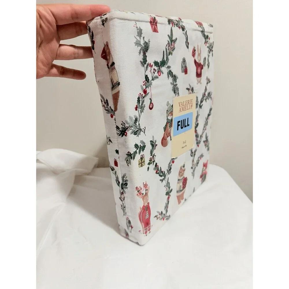 VALERIE AMELIA QUEEN sheet set Christmas woodland animal party sheets Cotton NEW